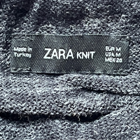 Zara Knit Linen  Skirt Charcoal Front Slit Wrap Maxi Stretch Jersey Knit Sz M - Picture 5 of 12